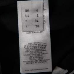 Pre Owned Victoria Victoria Beckham Midnight Blue Wool Logo Tape Trim Detail Straight Leg Pants S