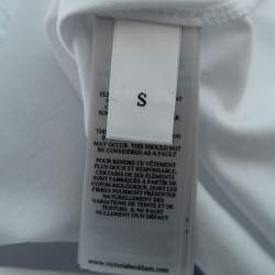 Pre Owned Victoria Victoria Beckham White Cotton Striped Ruffle-Sleeve Top S