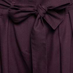 Pre Owned Victoria Victoria Beckham Purple Crepe Paperbag Trousers M
