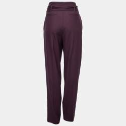 Pre Owned Victoria Victoria Beckham Purple Crepe Paperbag Trousers M