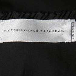 Pre Owned Victoria Victoria Beckham Black Silk Ruffled Top M