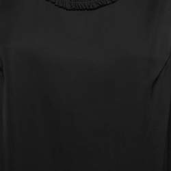 Pre Owned Victoria Victoria Beckham Black Silk Ruffled Top M