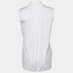 Pre Owned Victoria Victoria Beckham White Cotton Asymmetrical Hem Shirt S
