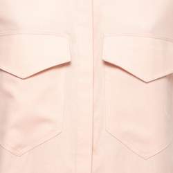 مملوكة مسبقًا Victoria Victoria Beckham Light Pink Cotton Ruched Sleeve Detail Shirt M