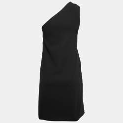 Victoria Victoria Beckham Black Crepe Embellished One-Shoulder Dress S