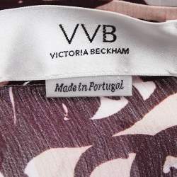 Pre Owned Victoria Victoria Beckham Purple Abstract Print Chiffon Shirtdress M
