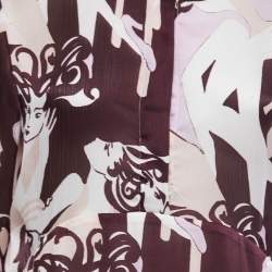 Pre Owned Victoria Victoria Beckham Purple Abstract Print Chiffon Shirtdress M