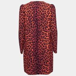 Pre Owned Victoria Victoria Beckham Multicolor Leopard Printed Crepe Midi Dress M
