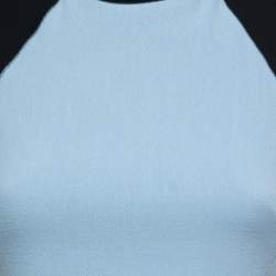 Pre Owned Victoria Victoria Beckham Blue/Black Wool Midi Dress S