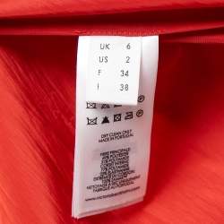Victoria Victoria Beckham Red Taffeta Pleated Drawstring Midi Skirt S
