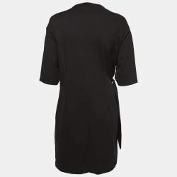 Pre Owned Victoria Victoria Beckham Black Jersey Wrap T-Shirt Dress M