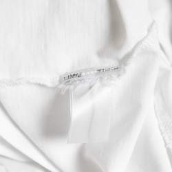 Victoria Victoria Beckham White Cotton Drape Detail T-Shirt S