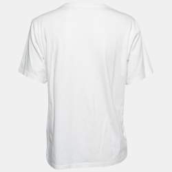 Victoria Victoria Beckham White Cotton Drape Detail T-Shirt S