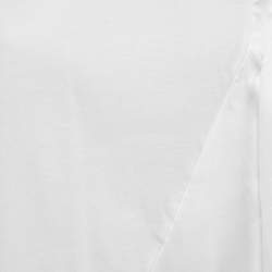 Victoria Victoria Beckham White Cotton Drape Detail T-Shirt S