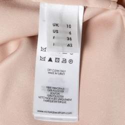 Victoria Victoria Beckham Dusty Pink Stretch Crepe Tie Up Detailed Shirt Dress 