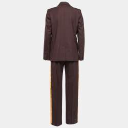Pre Owned Victoria Victoria Beckham Burgundy Crepe Wool Blazer & Pants Set S