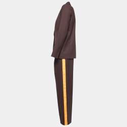Pre Owned Victoria Victoria Beckham Burgundy Crepe Wool Blazer & Pants Set S