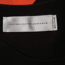 Pre Owned Victoria Victoria Beckham Black Colorblock Silk Pleated Sleeveless Top S