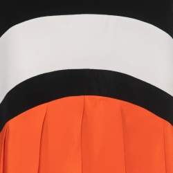 Pre Owned Victoria Victoria Beckham Black Colorblock Silk Pleated Sleeveless Top S