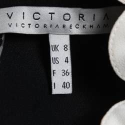 Pre Owned Victoria Victoria Beckham Black /White Crepe Scalloped Top S