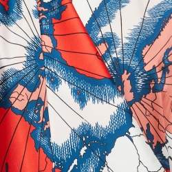 Victoria Victoria Beckham Red Map Print Silk Wrap Top M