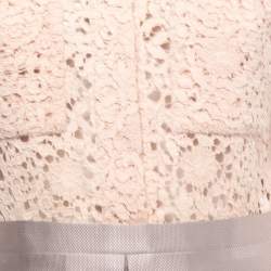 Pre Owned Victoria Victoria Beckham Beige/Grey Lace Mini Dress M