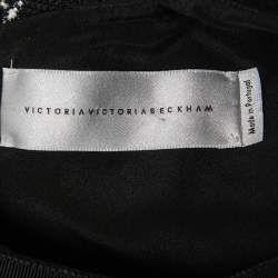 Pre Owned Victoria Victoria Beckham Black Checked Cotton Knit Midi Dress S