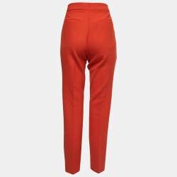 Pre Owned Victoria Victoria Beckham Orange Wool Blend Trousers M