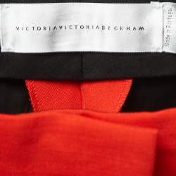 Pre Owned Victoria Victoria Beckham Orange Wool Blend Trousers M
