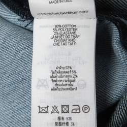 Pre Owned Victoria Victoria Beckham Blue Patched Denim Sleeveless Mini Dress S