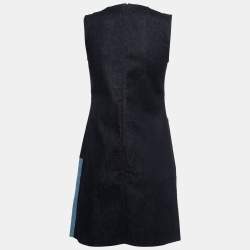 Pre Owned Victoria Victoria Beckham Blue Patched Denim Sleeveless Mini Dress S