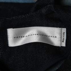 Pre Owned Victoria Victoria Beckham Blue Patched Denim Sleeveless Mini Dress S