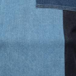Pre Owned Victoria Victoria Beckham Blue Patched Denim Sleeveless Mini Dress S