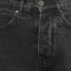 مملوكة مسبقًا Victoria Victoria Beckham Black Denim Frayed Hem Jeans S