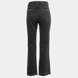 مملوكة مسبقًا Victoria Victoria Beckham Black Denim Frayed Hem Jeans S
