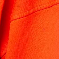 Pre Owned Victoria Victoria Beckham Orange Logo Embroidered Cotton Sweatshirt XS
