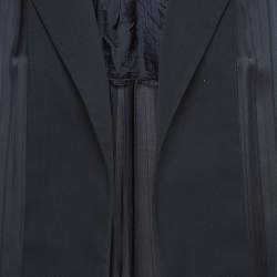 Victoria Victoria Beckham Navy Blue Wool Blend Open Front Jacket XS