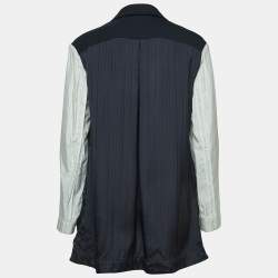 Victoria Victoria Beckham Navy Blue Wool Blend Open Front Jacket XS
