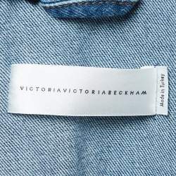 Pre Owned Victoria Victoria Beckham Blue Denim & Suede Jacket S