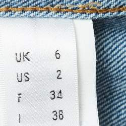 Pre Owned Victoria Victoria Beckham Blue Denim & Suede Jacket S