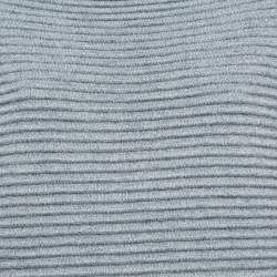 Pre Owned Victoria Victoria Beckham Grey Ribbed Knit Sweater L