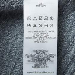 Pre Owned Victoria Victoria Beckham Grey Ribbed Knit Sweater L