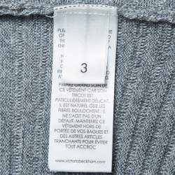 Pre Owned Victoria Victoria Beckham Grey Ribbed Knit Sweater L
