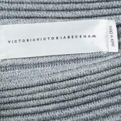Pre Owned Victoria Victoria Beckham Grey Ribbed Knit Sweater L