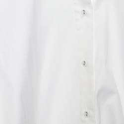 Pre Owned Victoria Victoria Beckham White Cotton Asymmetrical Hem Shirt S 