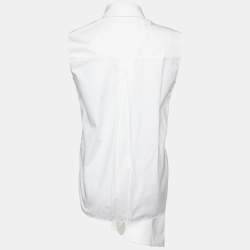 Pre Owned Victoria Victoria Beckham White Cotton Asymmetrical Hem Shirt S 
