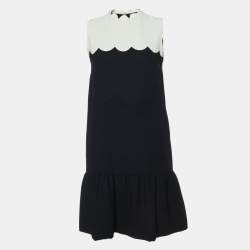 Pre Owned Victoria Victoria Beckham Monochrome Crepe Sleeveless Dress S