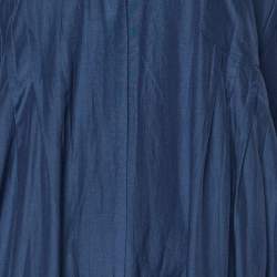 Pre Owned Victoria Victoria Beckham Navy Blue Silk & Cotton V-Neck Jumpsuit M