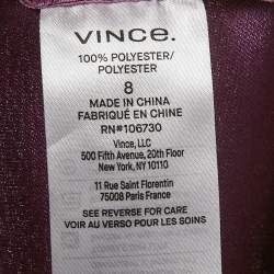 Vince Mauve Pink Satin Flared Trousers M