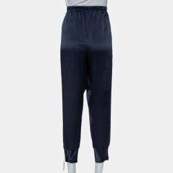 Vince Navy Blue Silk Satin Joggers L
